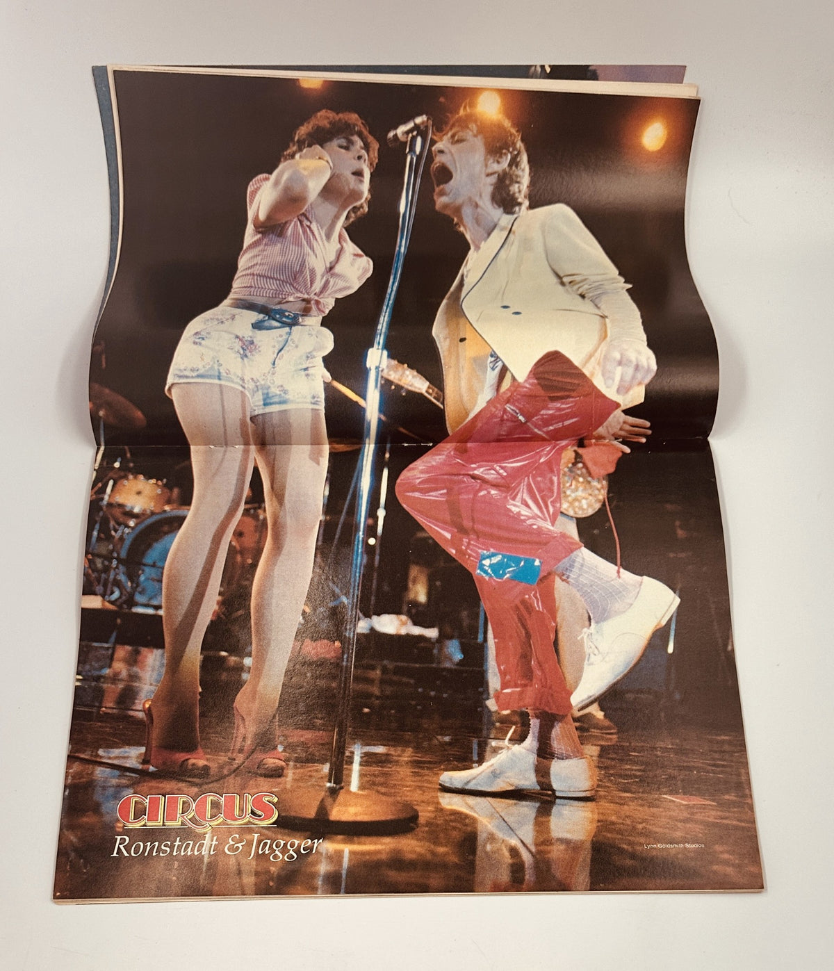 Fold-out poster from Circus Magazine September 28, 1978 showcasing Mick Jagger performing alongside Linda Ronstadt.