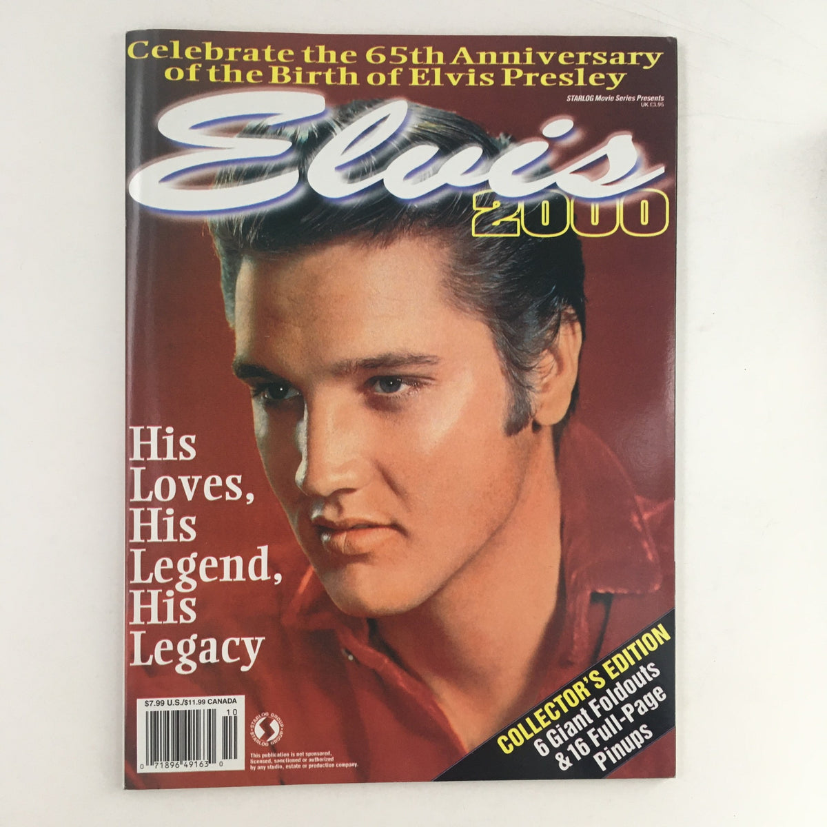 Starlog Movie Series Presents 2000 Elvis Presley cover featuring a portrait of Elvis with the text 'Celebrate the 65th Anniversary of the Birth of Elvis Presley.'