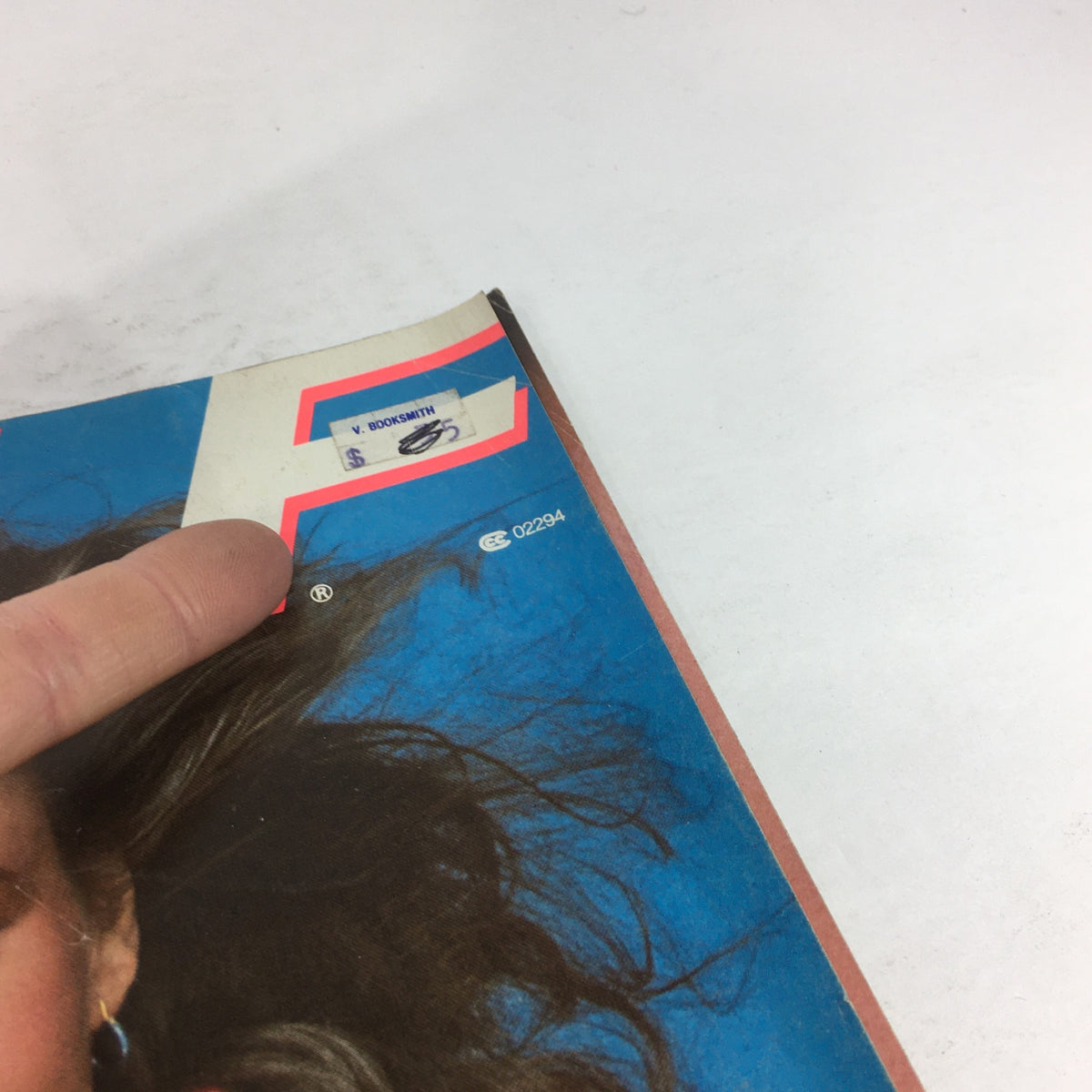 Label detail on the back cover of Vintage Self Magazine from December 1981, showing a price sticker that adds to its collectible value.