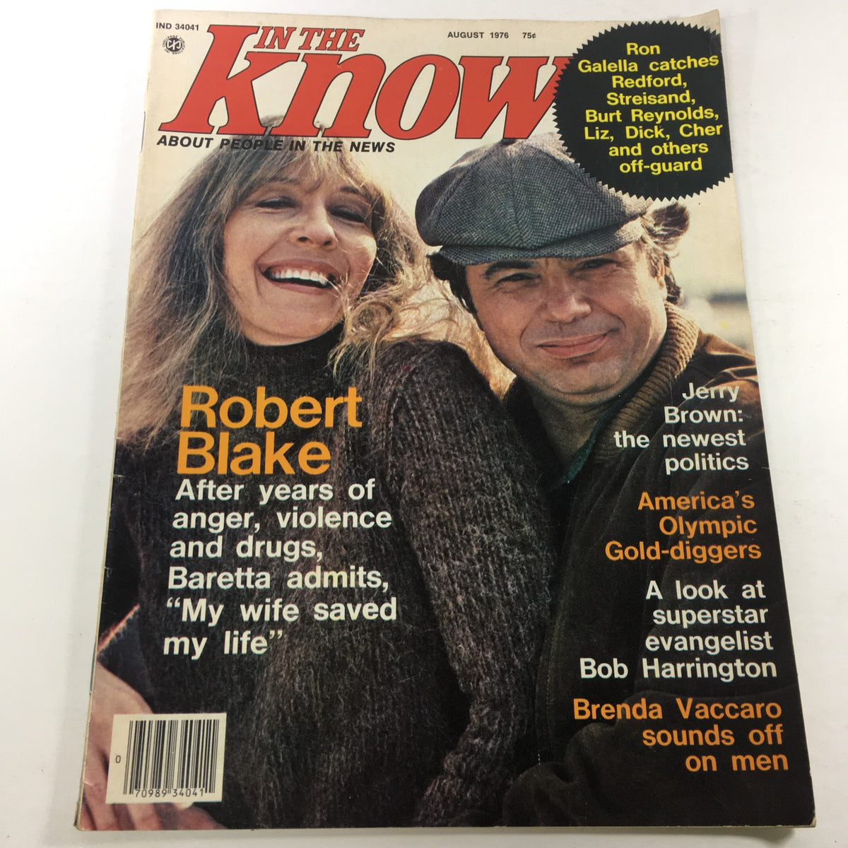 Vintage In The Know Magazine August 1976 - Robert and Baretta Blake Cover Issue