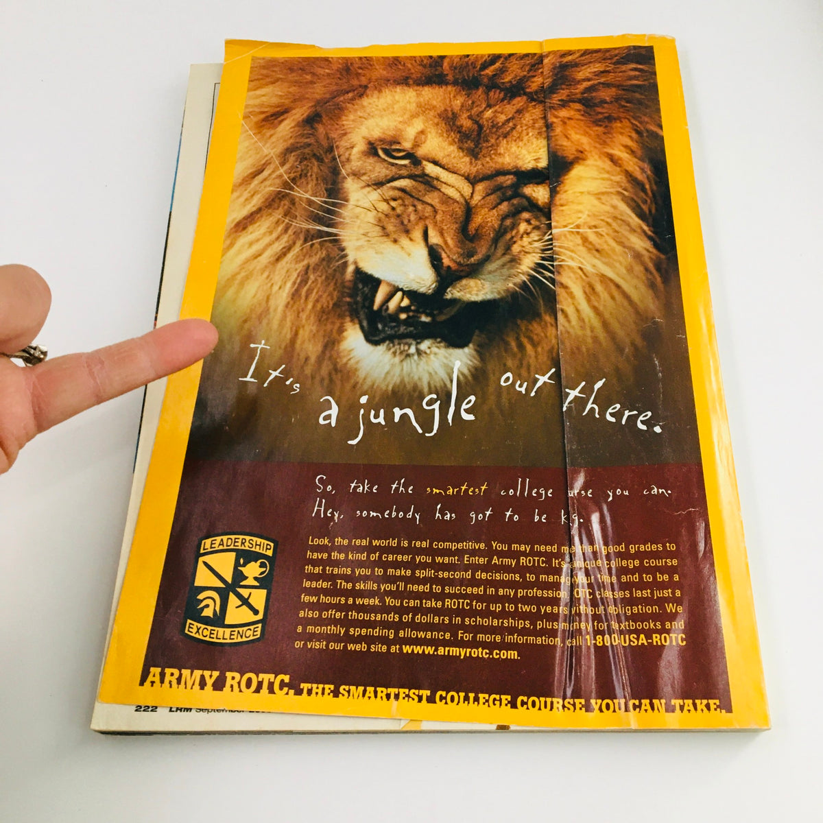 Back cover of LowRider Magazine September 2000, featuring an advertisement with a roaring lion, emphasizing the competitive spirit.