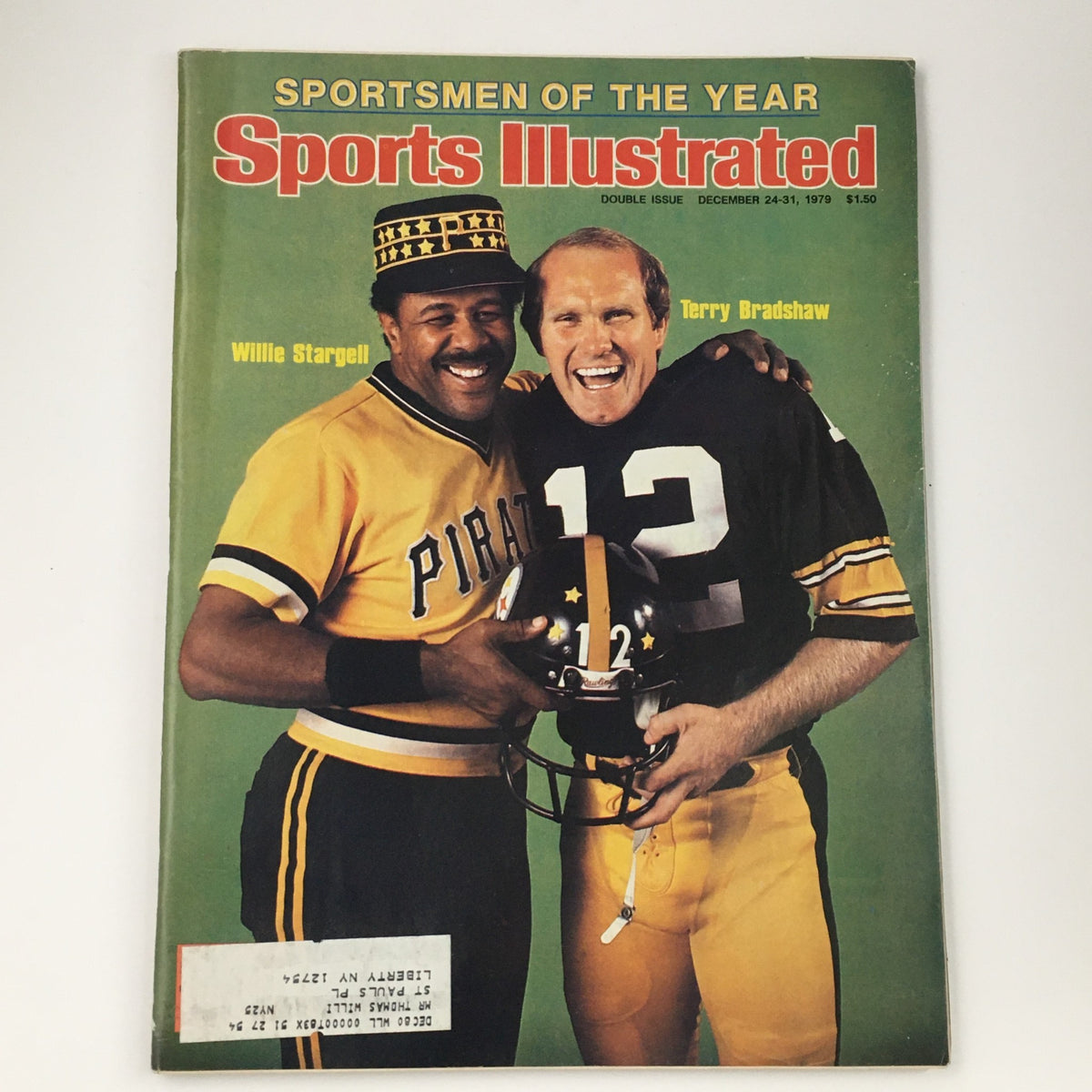 Sports Illustrated Magazine December 24 1979 cover featuring Willie Stargell and Terry Bradshaw, celebrating Sportsmen of the Year.