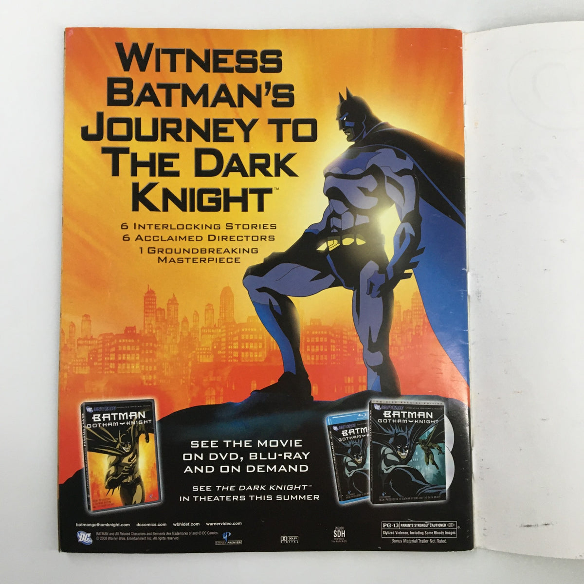 Promotional page from Mad Magazine August 2008 highlighting Batman's journey to The Dark Knight, with a striking graphic.