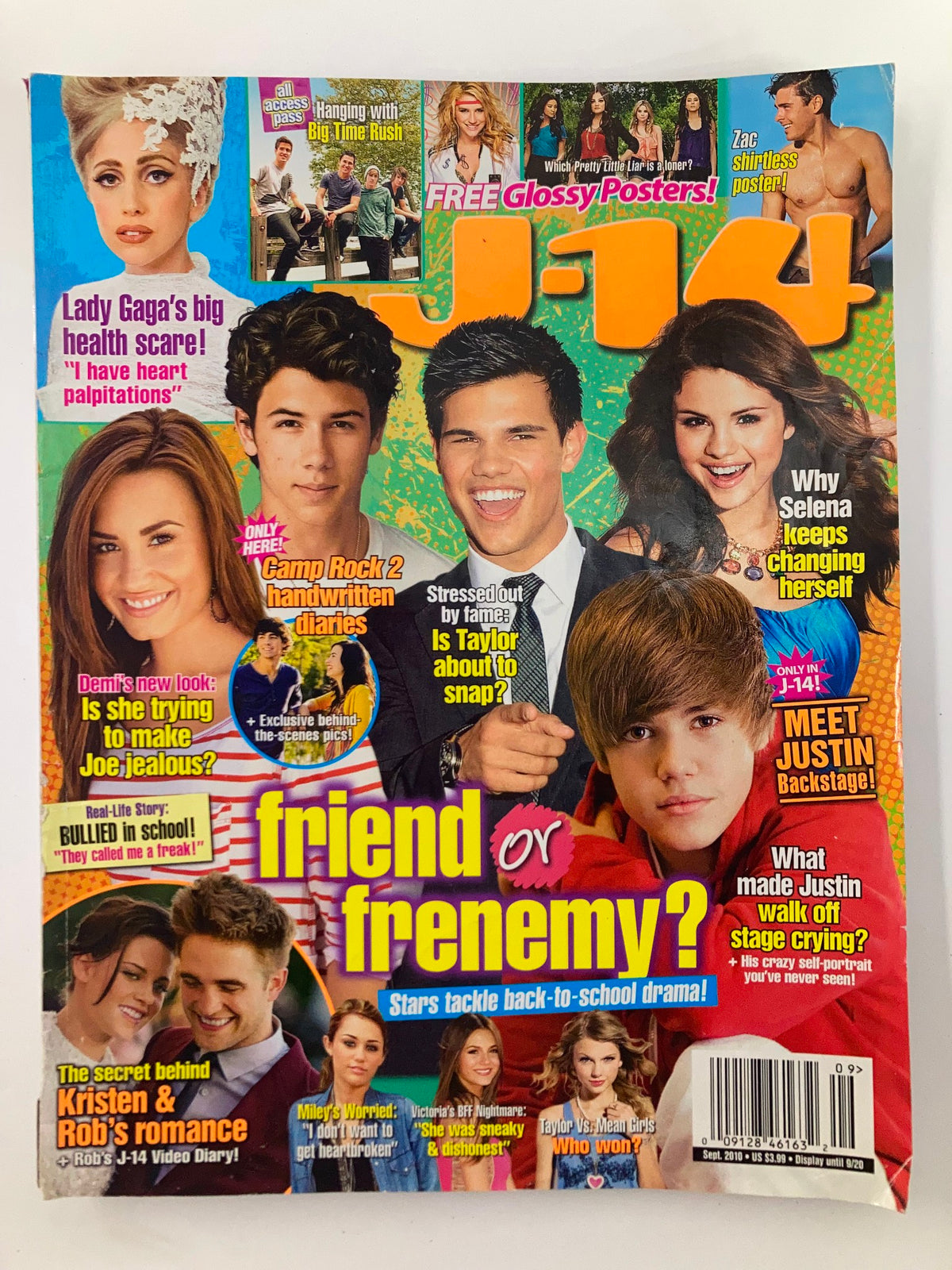 Cover of J-14 Twi-Hard Magazine September 2010 featuring Selena Gomez, Justin Bieber, and other young stars. This vintage magazine captures the pop culture phenomenon of the era.
