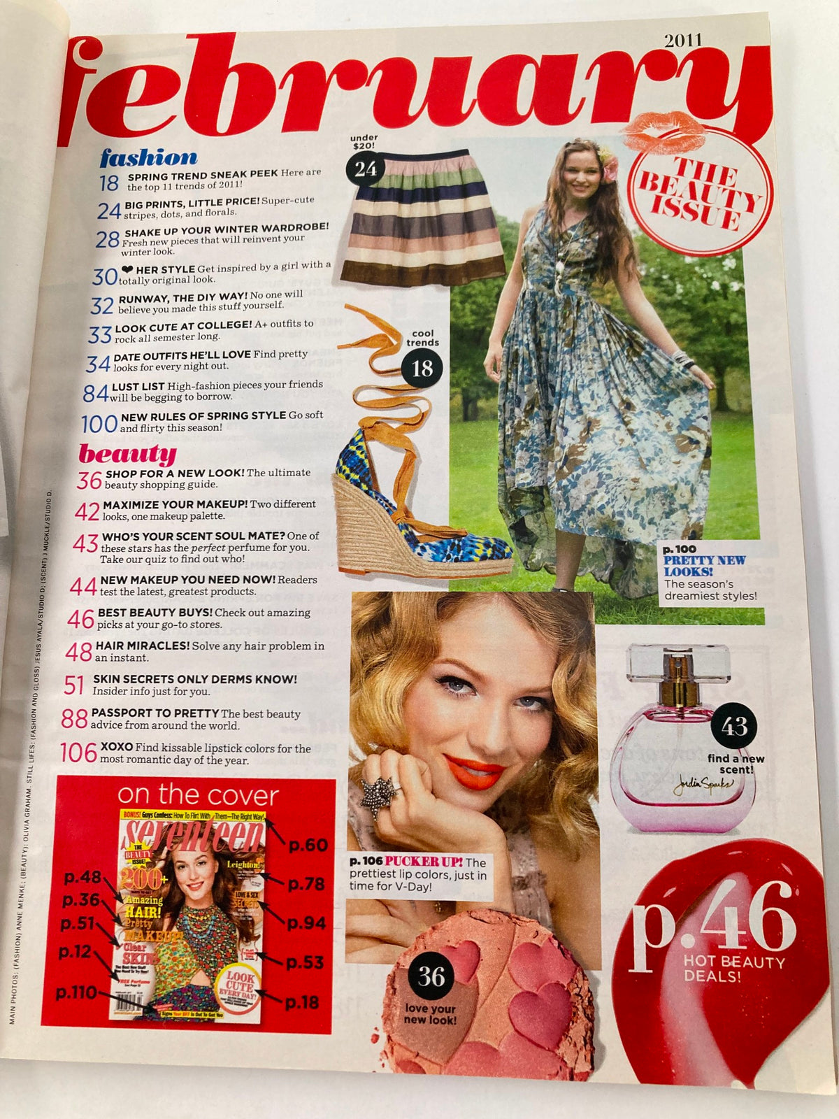 Seventeen Magazine February 2011 cover featuring Leighton Meester, highlighting fashion, beauty, and lifestyle trends from the early 2010s.