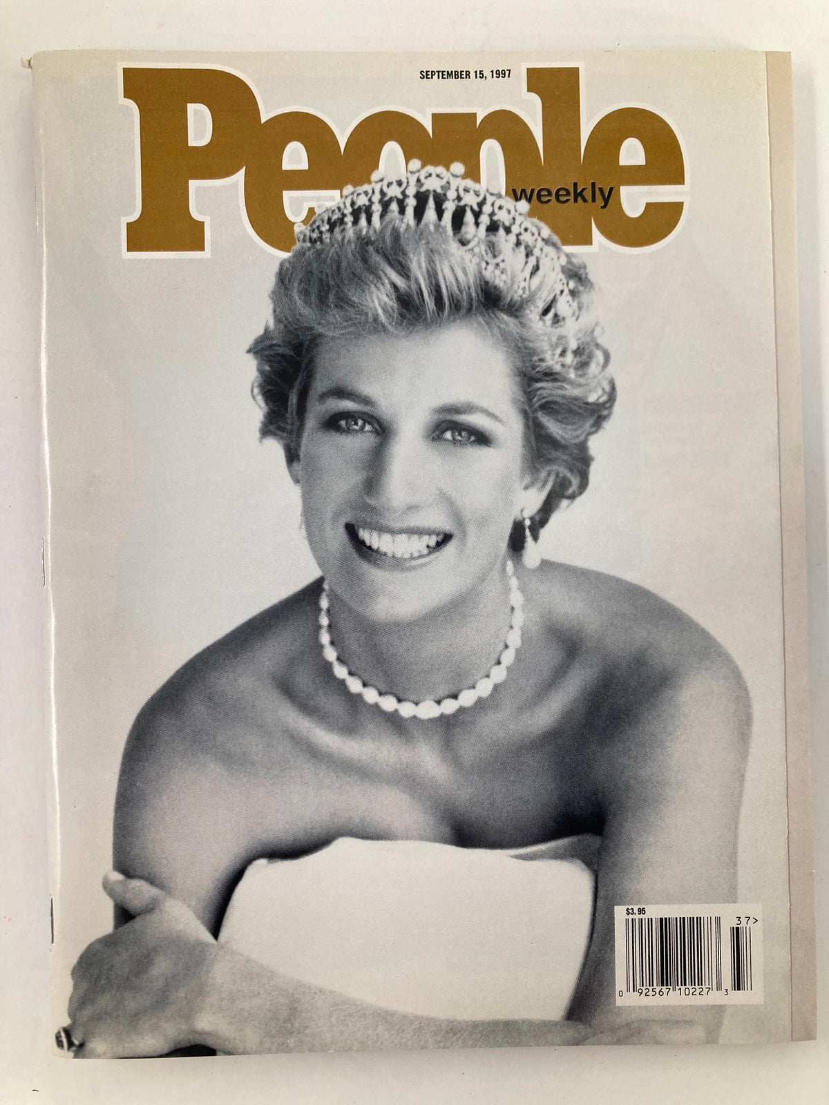 Cover of People Weekly Magazine from September 15, 1997, featuring Princess Diana of Wales, showcasing her iconic beauty with a tiara and pearl necklace.