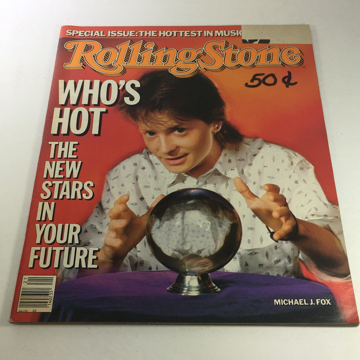 Vintage Rolling Stone Magazine from May 22, 1986 featuring Michael J. Fox on the cover, showcasing the pop culture of the 1980s.