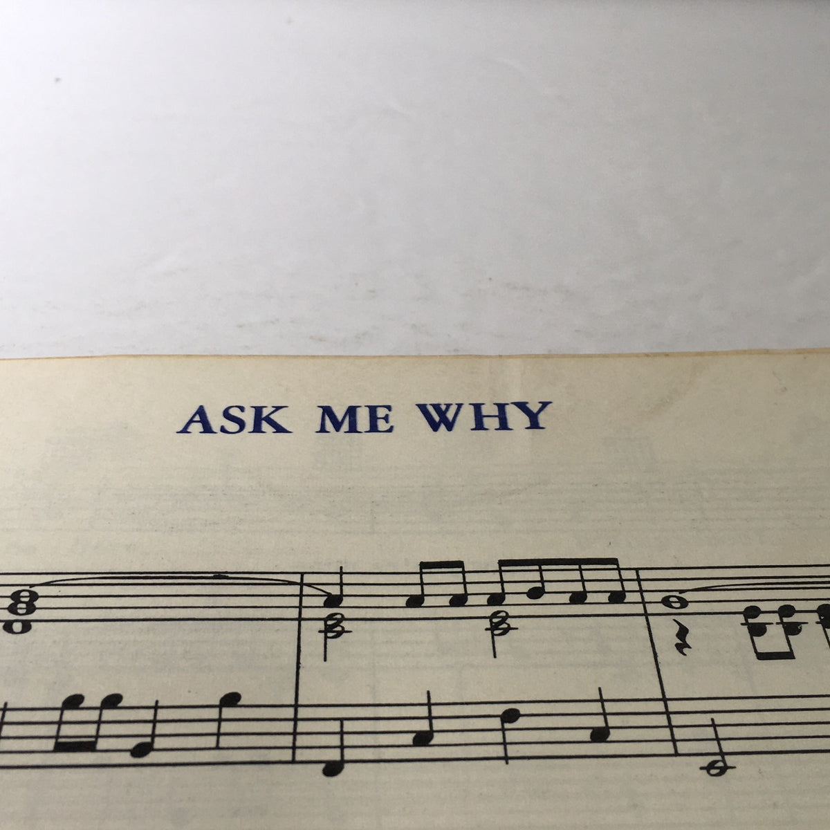 Title section of 'Ask Me Why' from VTG The Beatle Book Souvenir Song Album, featuring an early hit by The Beatles.