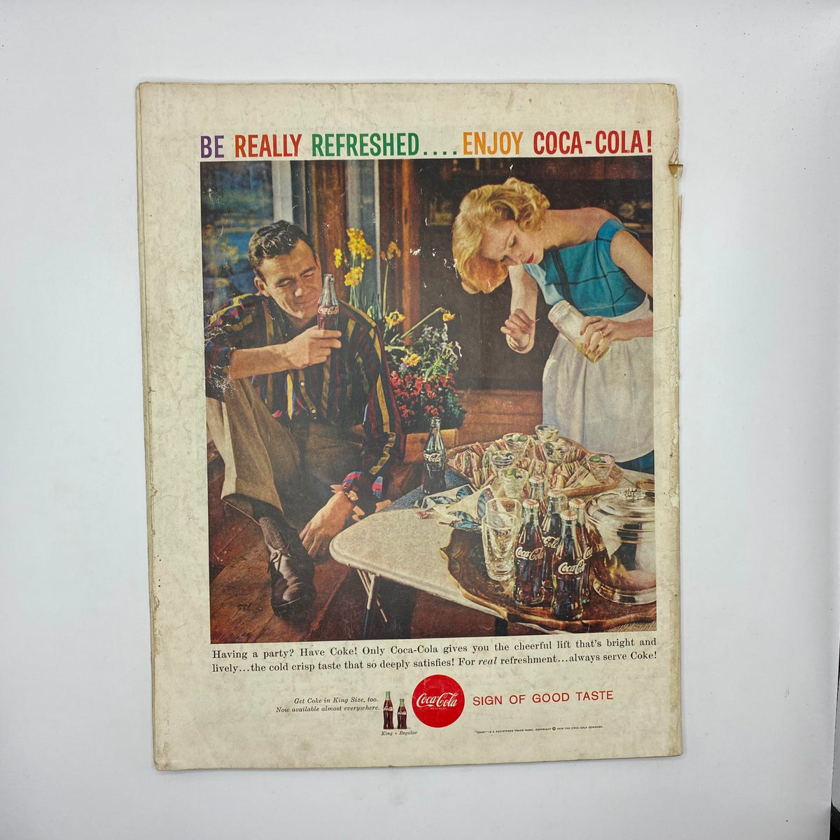Cover of the Saturday Evening Post Magazine from March 14, 1959, featuring a vintage Coca-Cola advertisement with a man and woman enjoying drinks, showcasing mid-century Americana.