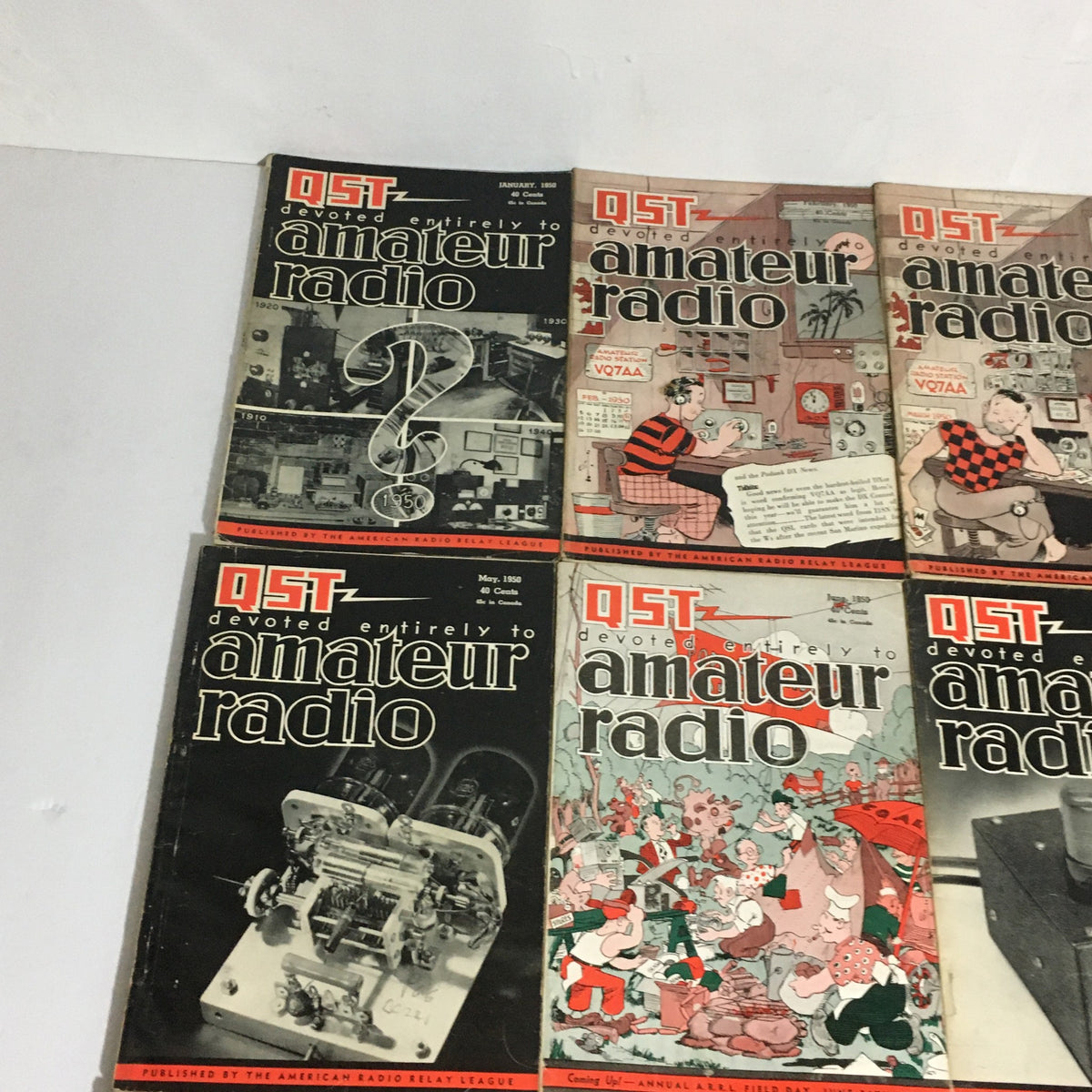 Lot of 12 Complete January to December 1950 QST Amateur Radio Volume 1-12