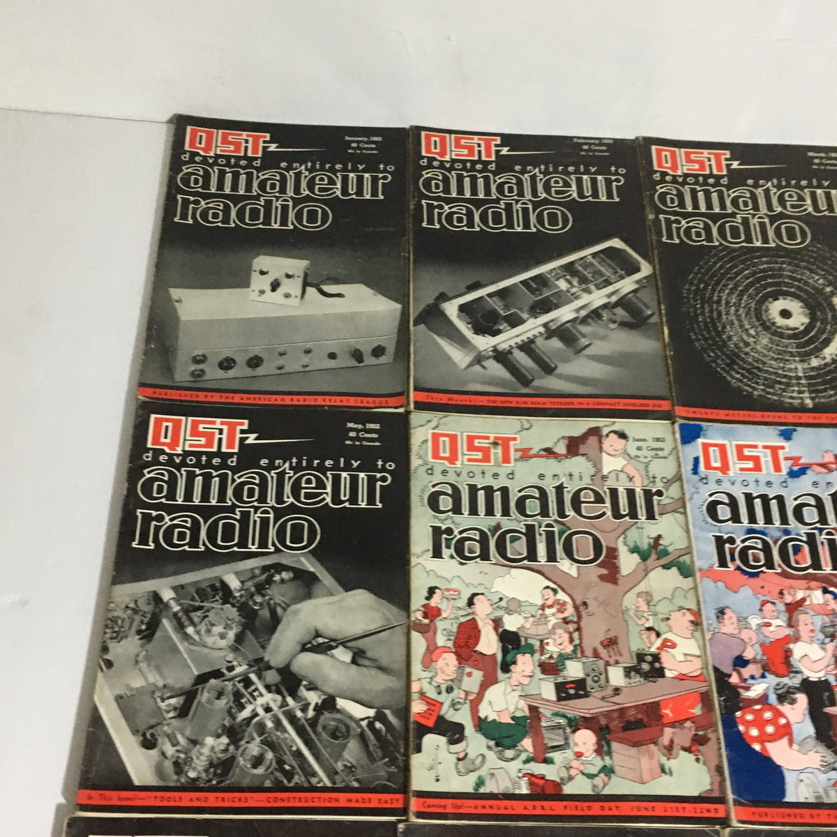 Lot of 12 Complete January to December 1952 QST Amateur Radio Volume 1-12