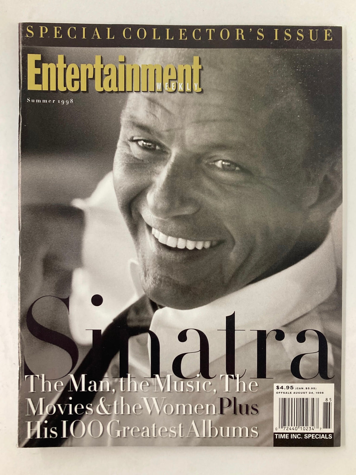 Entertainment Weekly Magazine Summer 1998 featuring Frank Sinatra on the cover, highlighting his contributions to music and culture.