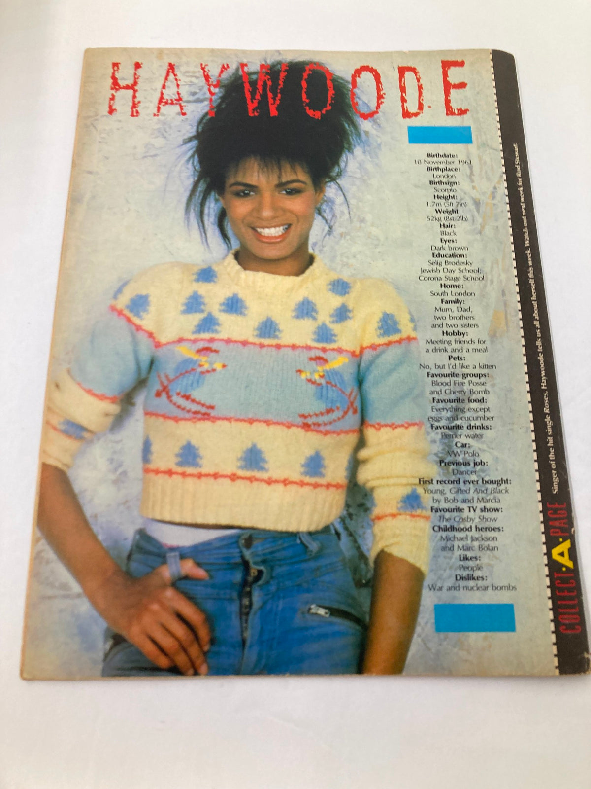 Collect-a-page from VTG Lookin Magazine August 9 1986 #33 featuring Haywoode, providing personal insights and trivia, reflecting the cultural context of the 1980s.