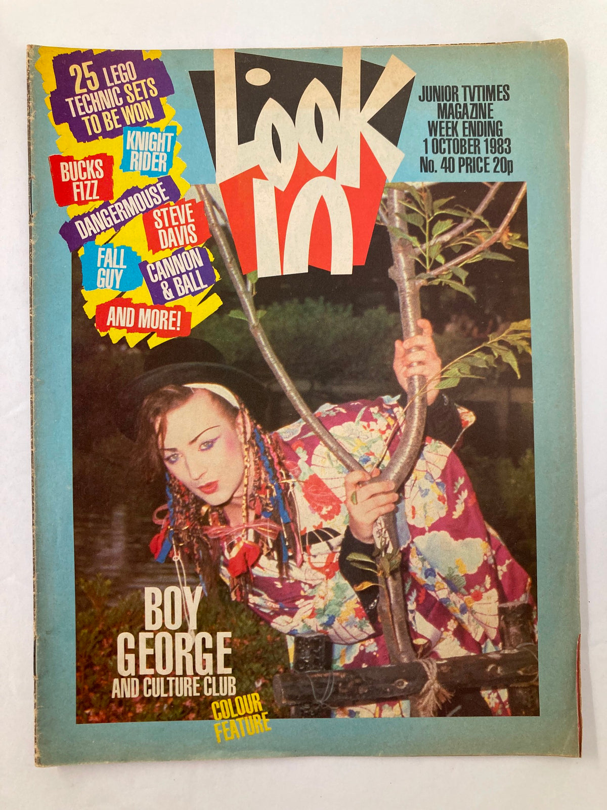 Cover of VTG Lookin Magazine October 1 1983 #40 featuring Boy George and Culture Club, showcasing vibrant colors and iconic 80s fashion.