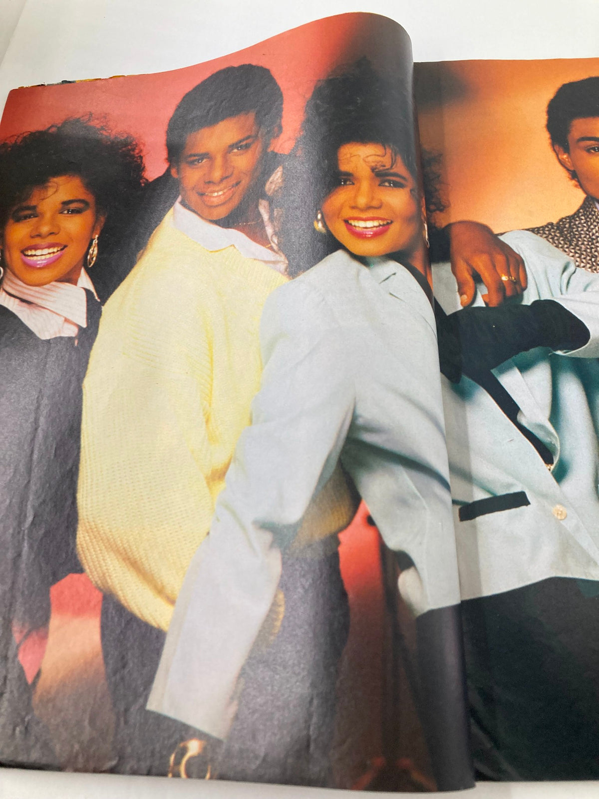 Colorful centerfold from the Lookin Magazine August 9, 1986, issue #33 showcasing a vibrant photo of popular 80s cultural icons.