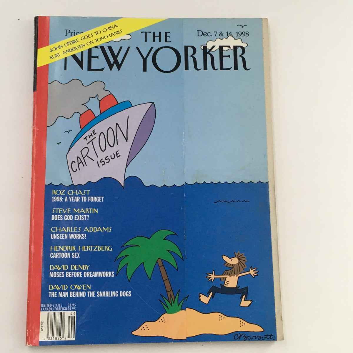 The New Yorker Full Magazine December 7 1998, featuring the colorful and whimsical cover art titled 'Ship of Quips' by Charles Barsotti.