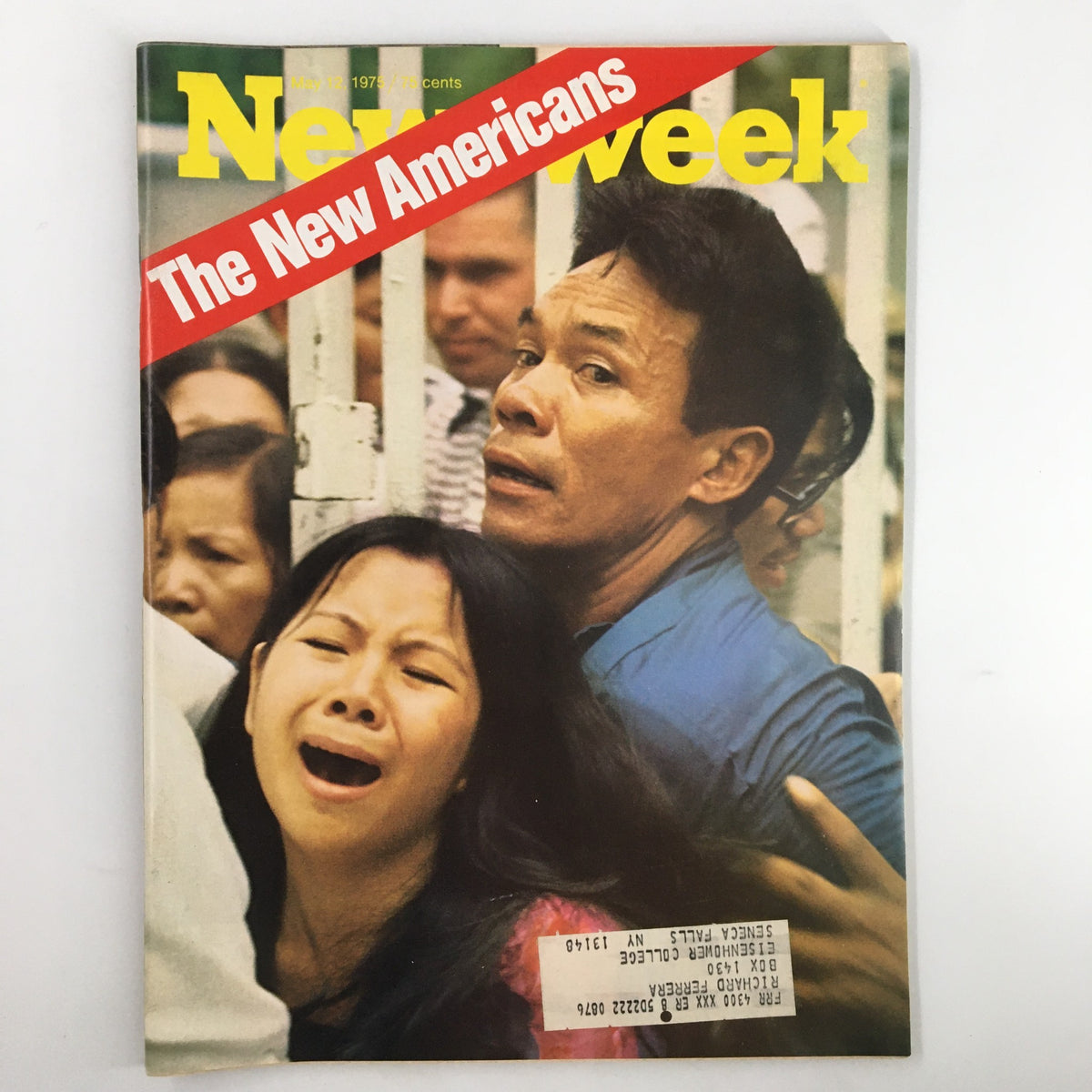 VTG Newsweek Magazine May 12 1975 The New Americans cover featuring emotional expressions of individuals, capturing a significant moment in American history.