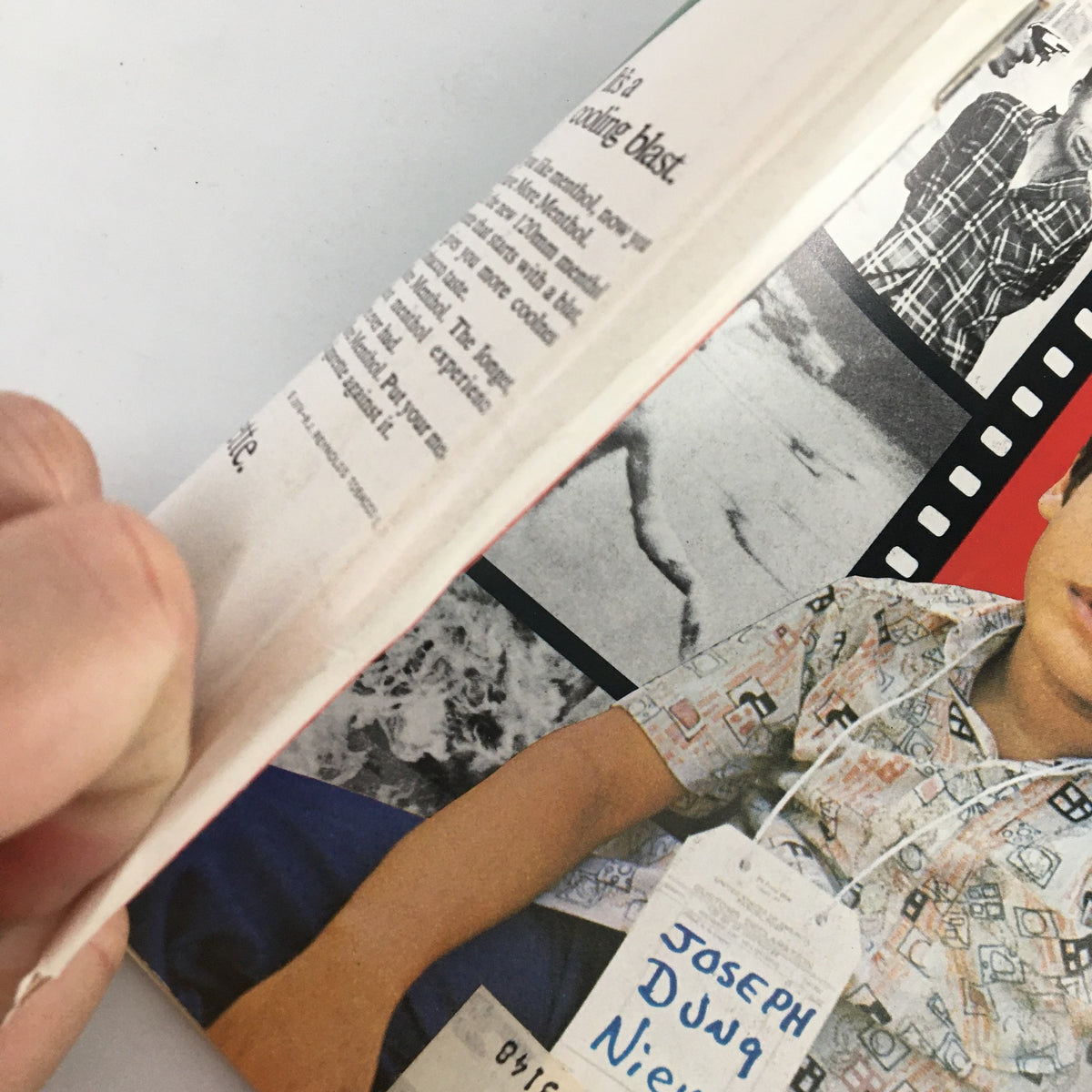 Interior view of the May 5, 1975 Newsweek Magazine showing the edge of the pages and a close-up of the cover story 'End of an Era' by Joseph Dung Nieves.