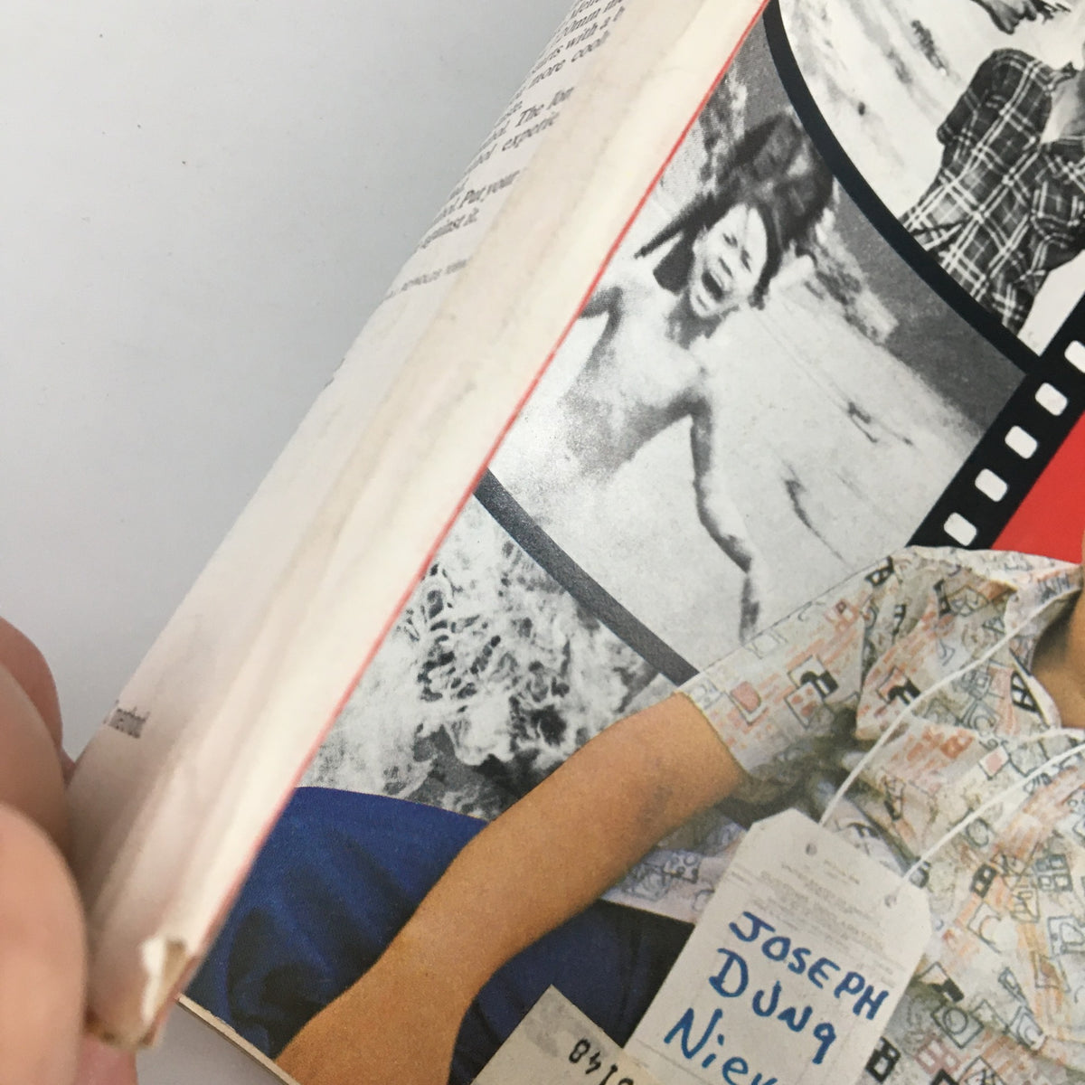 Another interior view of the May 5, 1975 Newsweek Magazine displaying the edge pages and text referencing the features of the issue 'End of an Era' by Joseph Dung Nieves.