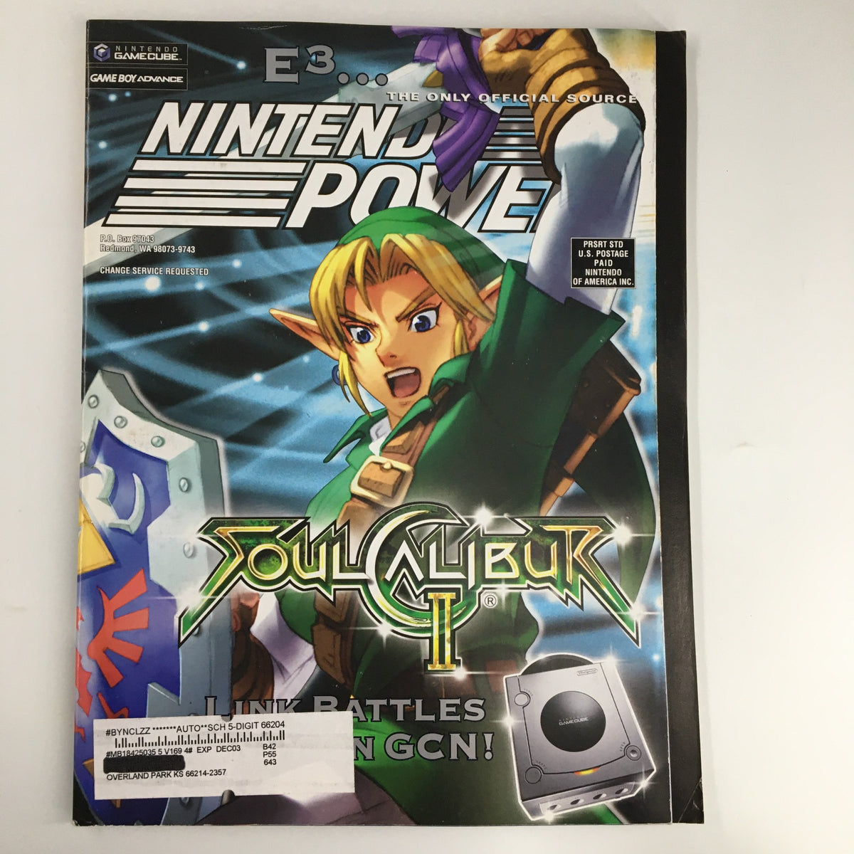 Nintendo Power Magazine Vol 169 June 2003 featuring Link from Soul Calibur II on the cover, showcasing vibrant graphics and nostalgic gaming culture.