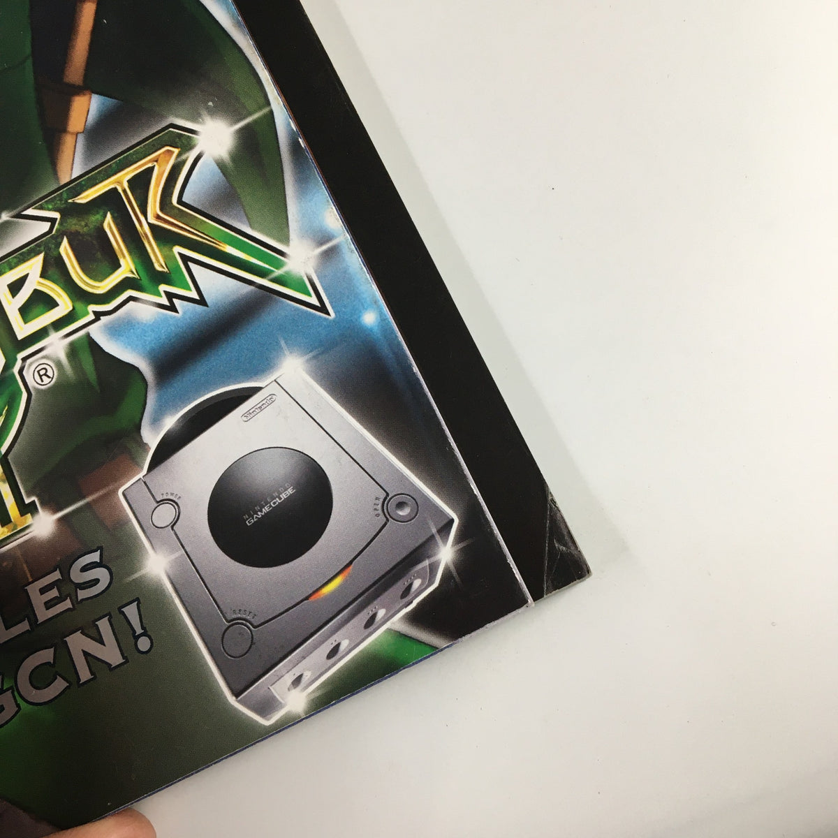 Close-up of the corner of Nintendo Power Magazine Vol 169 June 2003 highlighting Soul Calibur II graphics and details about the GameCube.