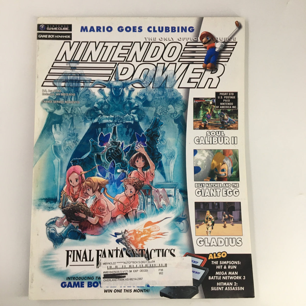 Cover of Nintendo Power Magazine Vol 171 from September 2003 featuring Final Fantasy Tactics artwork and promotional highlights for various games, including a collectible poster.