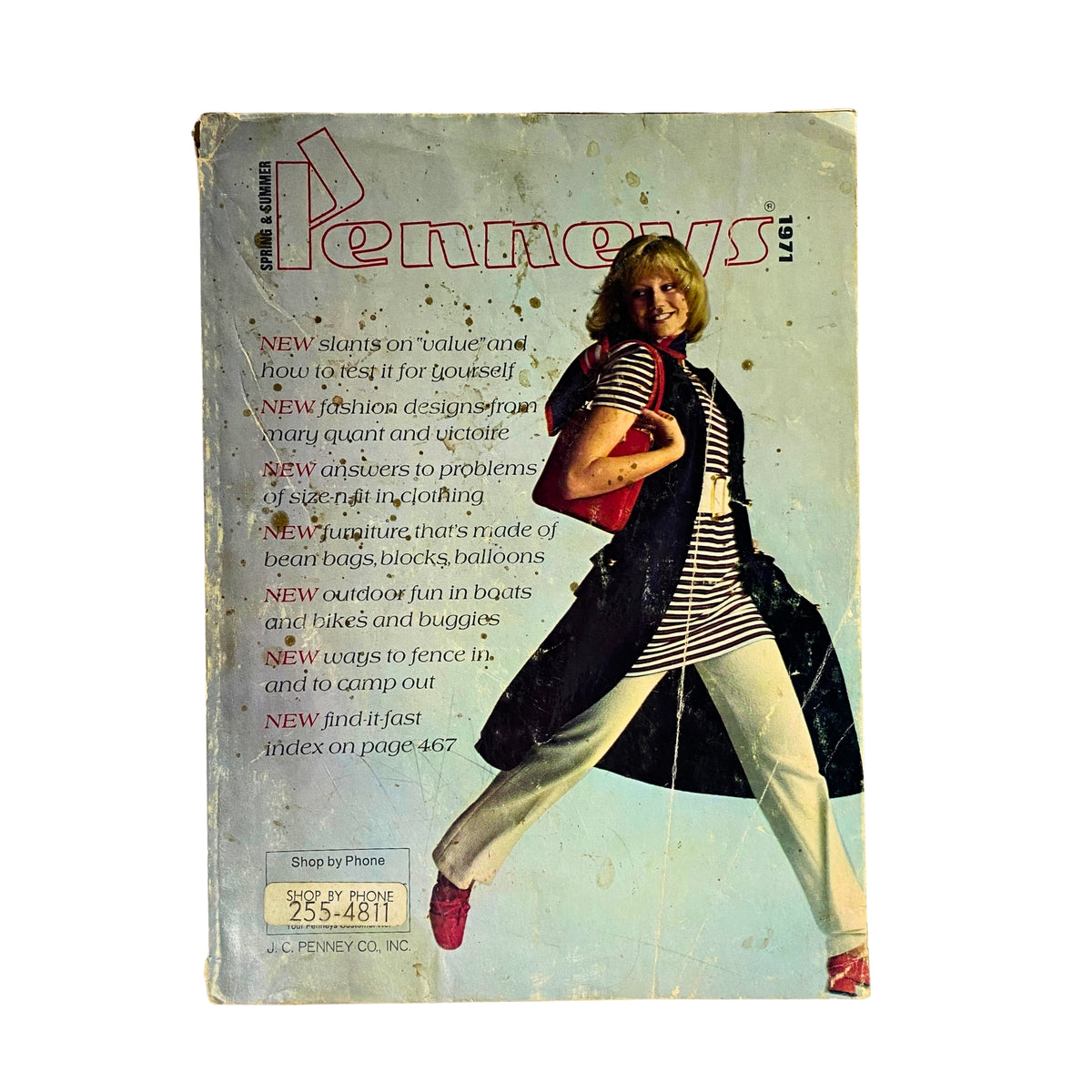 Cover of the 1971 JC Penneys Spring and Summer Catalog featuring a model in casual fashion, showcasing vibrant colors and retro design elements, perfect for collectors and vintage fashion enthusiasts.