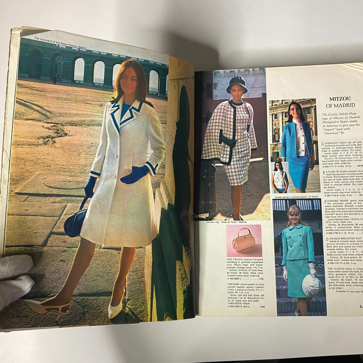 Another interior page of the 1966 JC Penneys Spring and Summer Store Catalog, highlighting women modeling stylish coats from the Mitzi of Madrid collection.