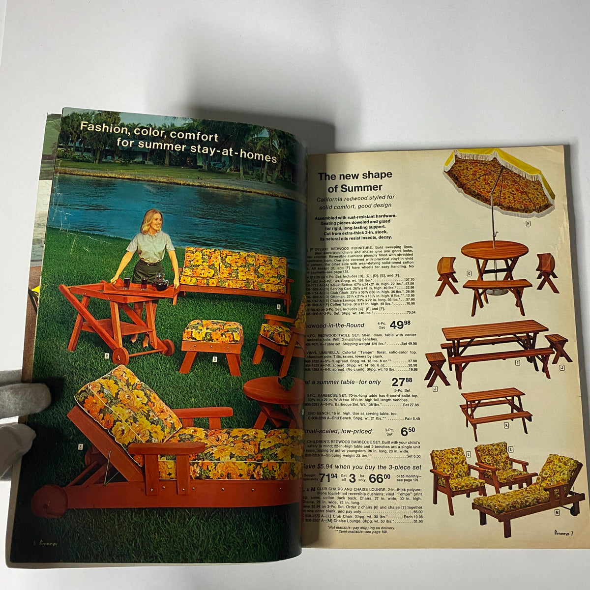 1966 JC Penneys Summer Store Catalog displaying colorful outdoor furniture and patio sets ideal for summer gatherings.