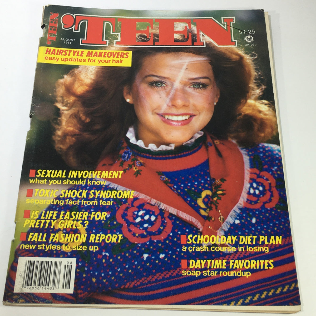 Vintage Teen Magazine from August 1981 featuring model Catherine Gilmour on the cover, showcasing vibrant early 80s fashion and cultural themes.