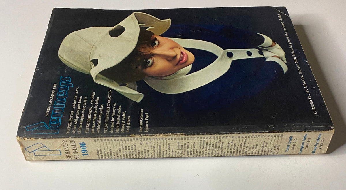 Spine view of the 1966 Penneys, J.C. Penney Co. Inc. Spring and Summer Store Catalog showcasing its title and design details.