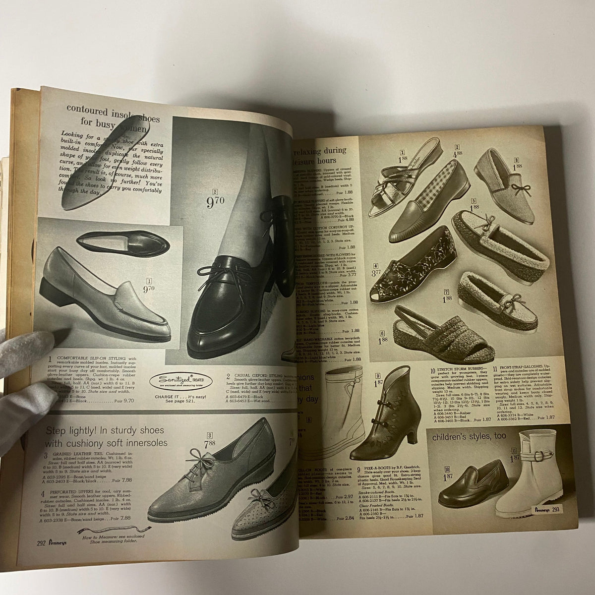 1966 Penneys, J.C. Penney Co. Inc. Spring and Summer Store Catalog showcasing shoe styles with detailed descriptions and prices for men's and children's footwear.