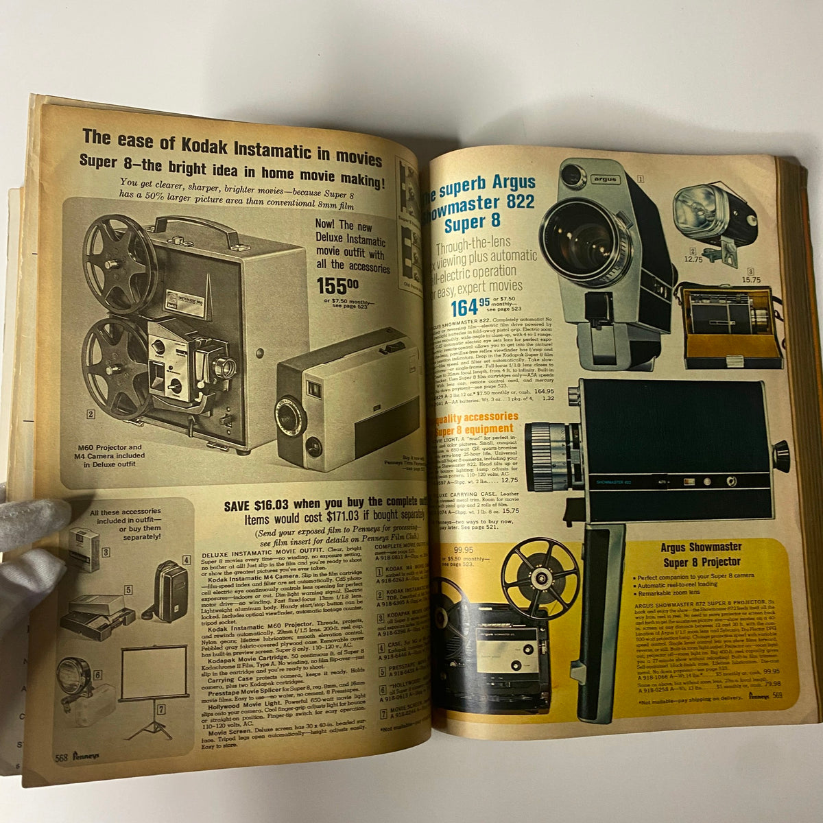 1966 Penneys, J.C. Penney Co. Inc. Spring and Summer Store Catalog highlighting Kodak Instamatic movie projectors and cameras, promoting home movie-making with essential accessories.