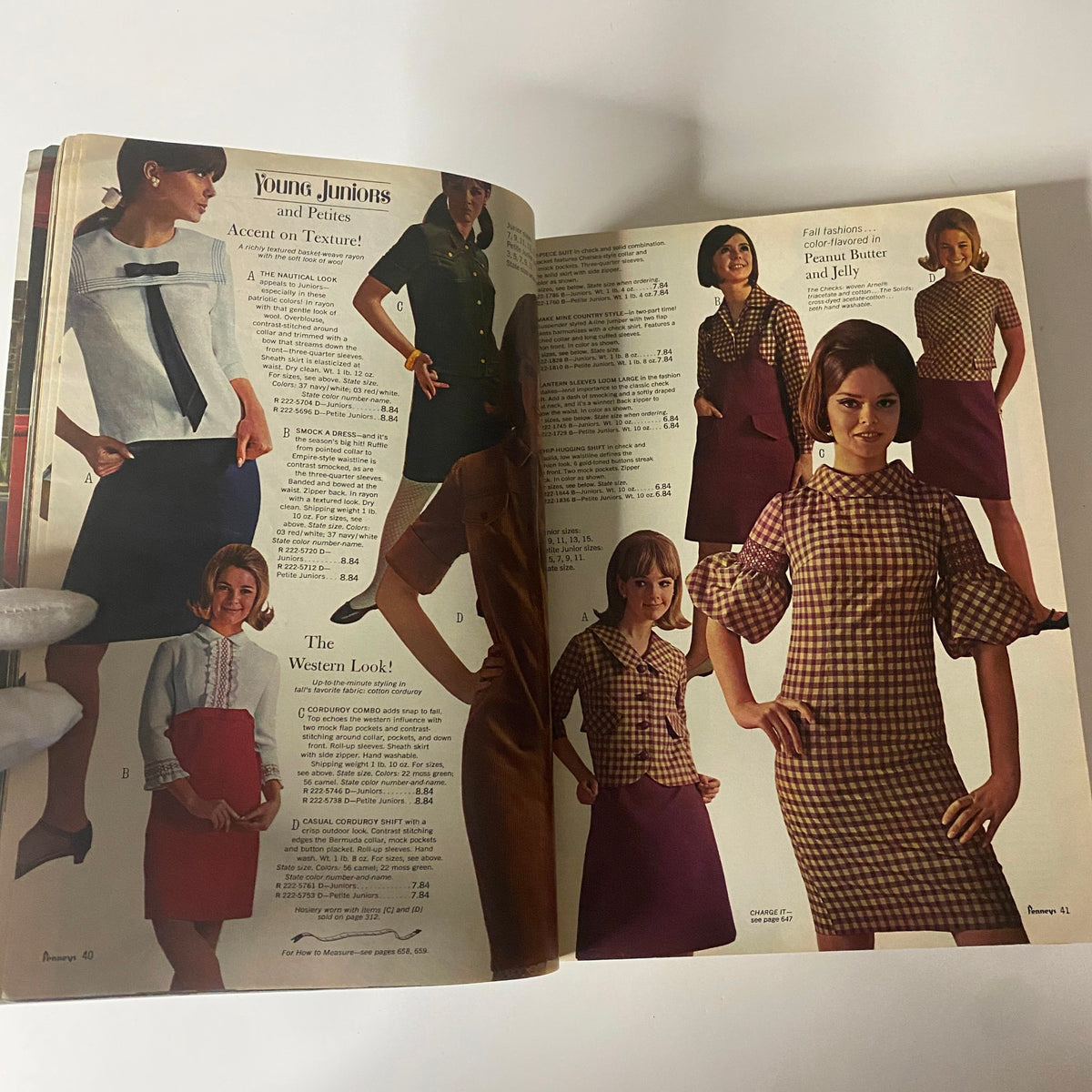 1966 JC Penneys Fall and Winter Store Catalog featuring young models showcasing diverse ensembles, emphasizing textured styles and the fashion of that era.