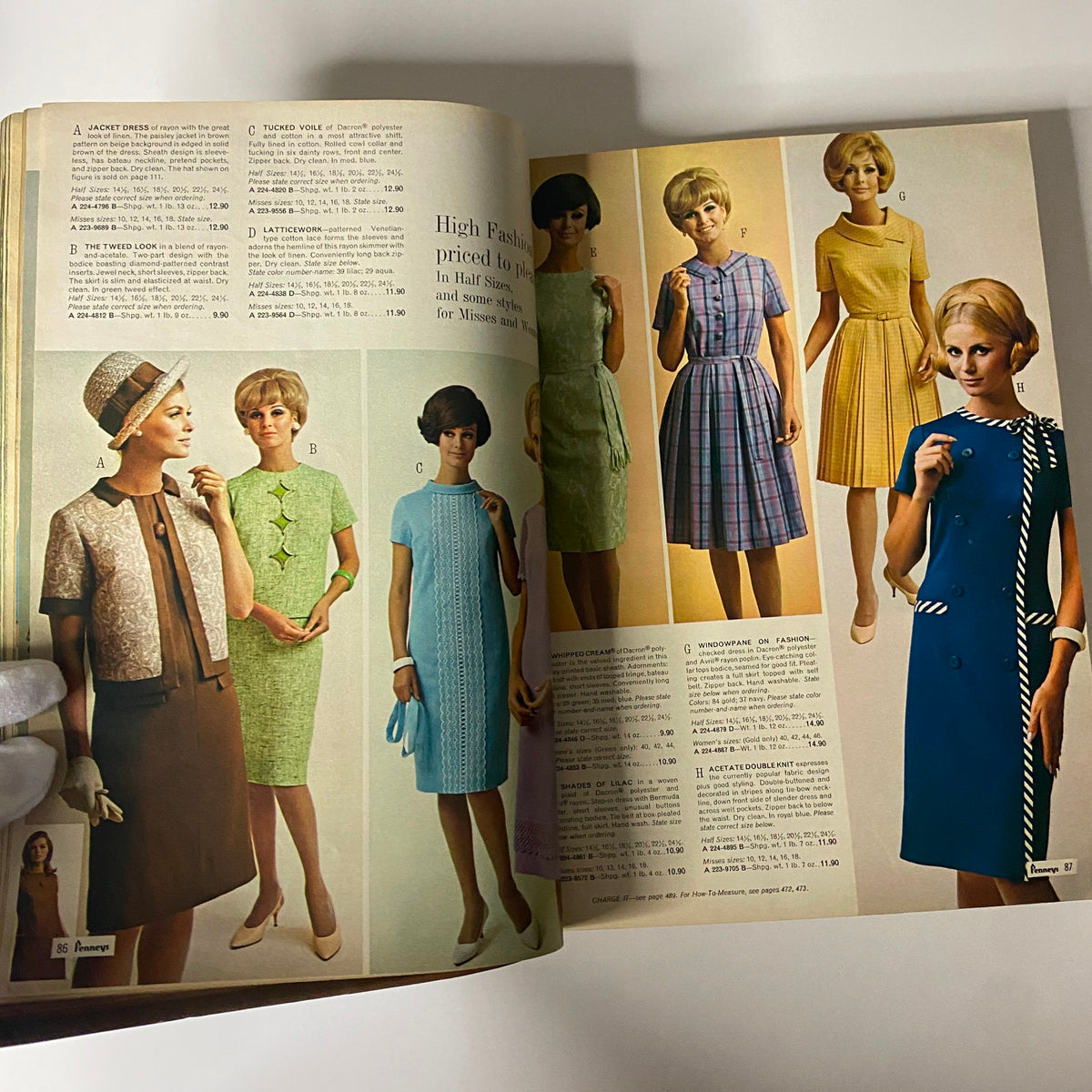 1967 JC Penneys Spring and Summer Store Catalog showcasing women's fashion, including dresses and outfits, in a vibrant layout representing late 1960s styles.
