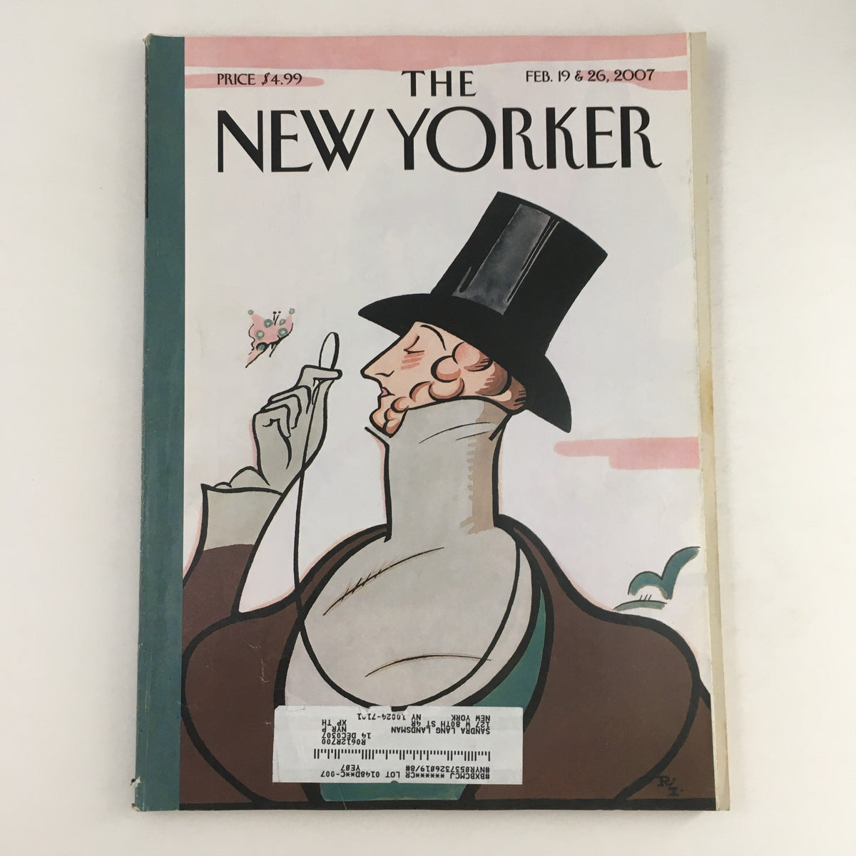 Cover of The New Yorker magazine from February 19, 2007, featuring elegant artwork and the title 'The New Yorker' with the price of $4.99.