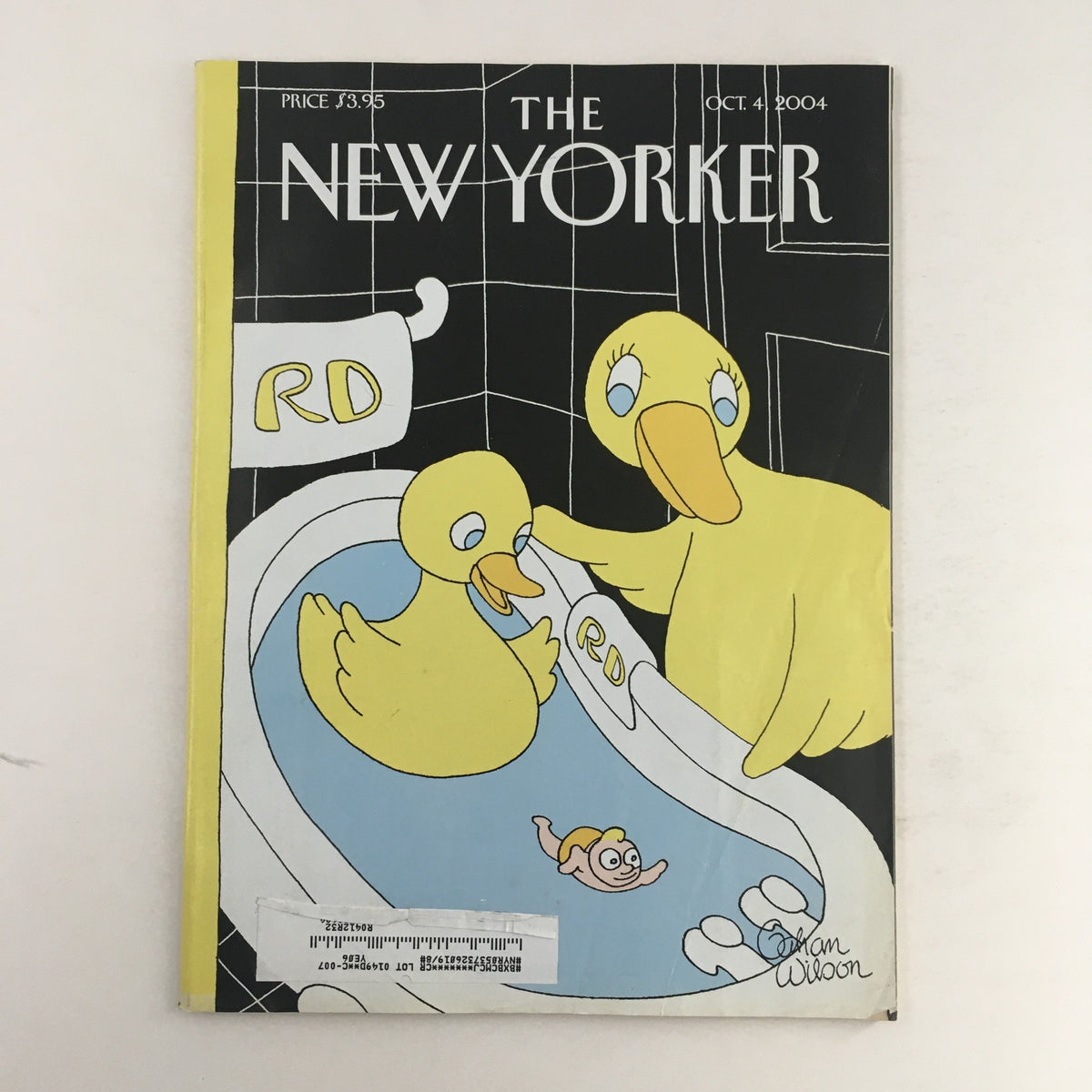 The New Yorker Full Magazine, October 4, 2004, featuring the whimsical 'Rubber Ducky' cover illustration by Gahan Wilson, showcasing playful ducks in a bathtub.