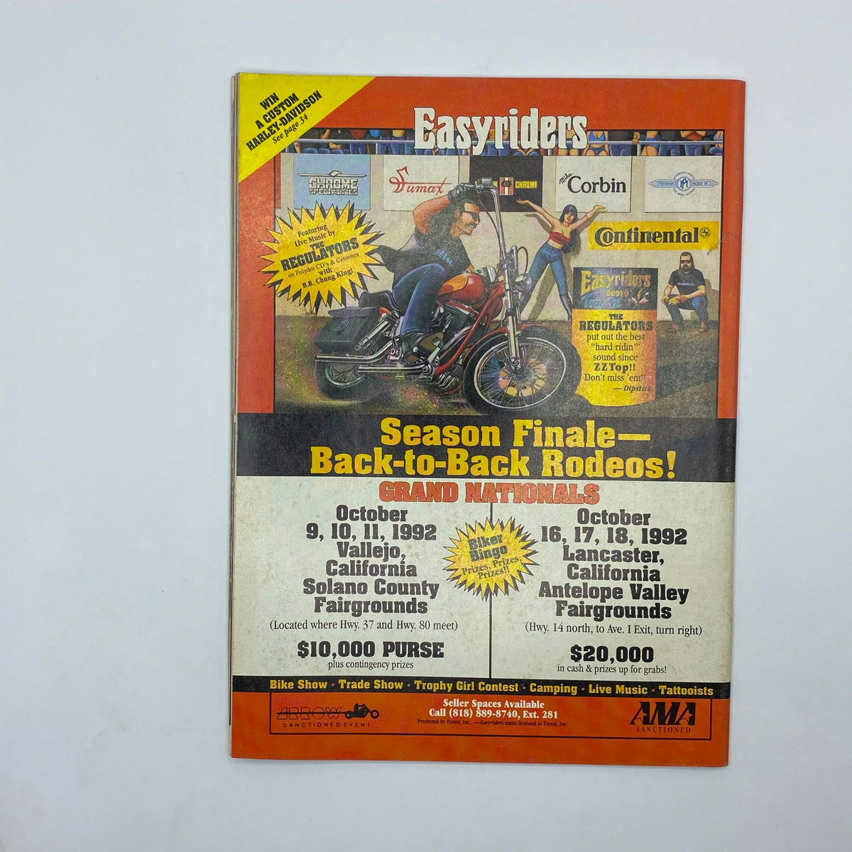 Advertisement for Easyriders in In The Wind Magazine January 1993 No. 55 promoting motorcycle events and contests.