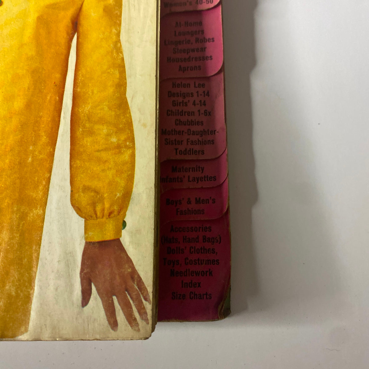 Detail from the 1967 May McCall's New York Designers' Collection Plus, highlighting more categories such as Al-Home Loungers and Helen Lee Designs.