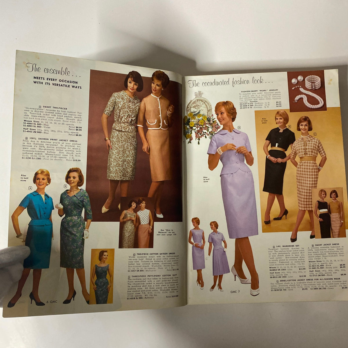 1961 General Merchandise Company Spring and Summer Catalog featuring versatile outfits for various occasions, highlighting dresses and coordinating sets with pricing information.