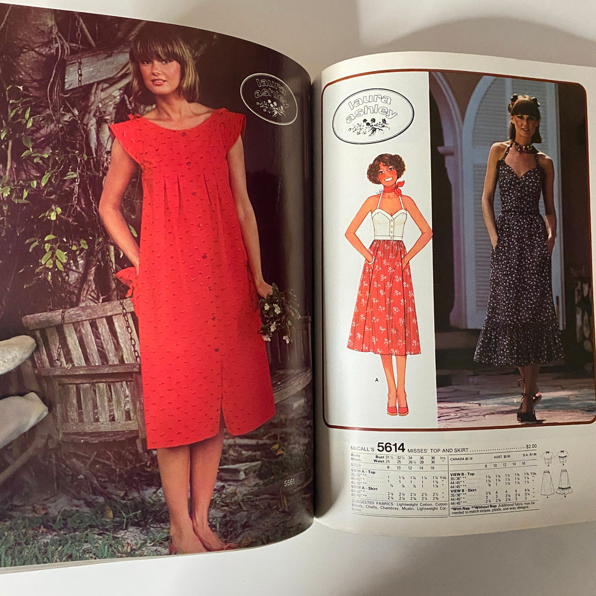 1977 July Carefree Patterns McCall's Summer Catalog detailing patterns for casual summer dresses and styles. Emphasizing relaxed, easy-going designs popular in the late 1970s.