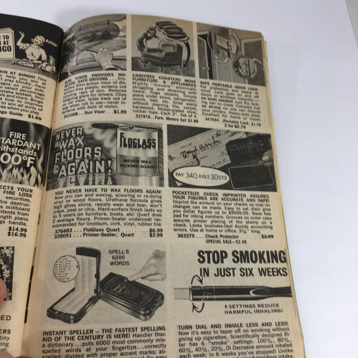 Interior page of the VTG Rare Hanover House Catalog: Since 1934 - Price Guide showcasing vintage household advertisements and products.