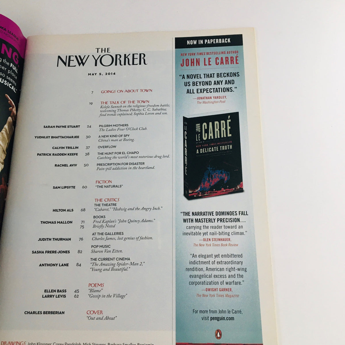 The New Yorker May 5 2014 Full Magazine Cover by Charles Berberian showcasing vibrant colors and artistic design, ideal for collectors and those interested in contemporary art.
