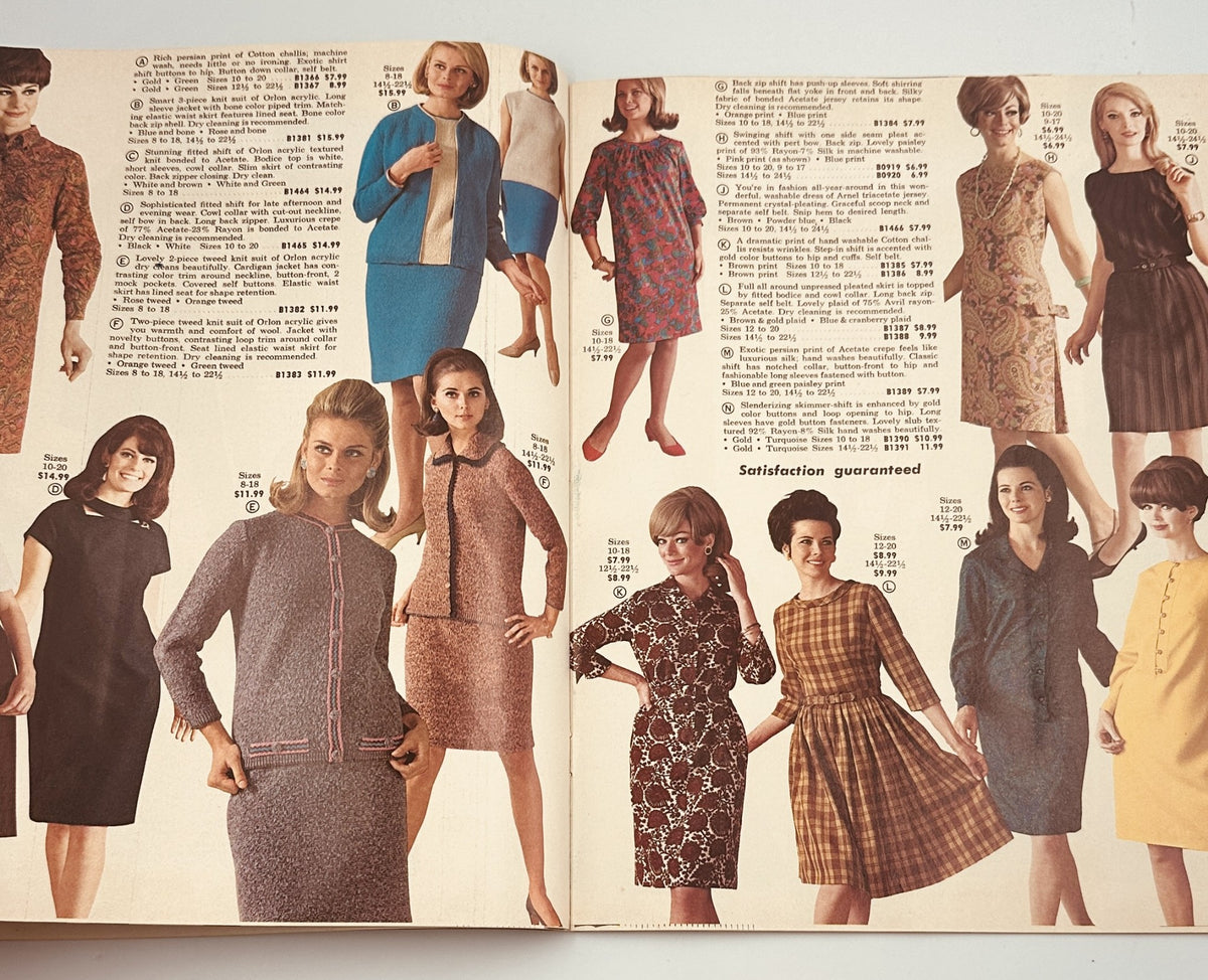 1967 James G. Fast catalog showcasing nurse uniforms and dresses featuring models wearing various styles of professional apparel.