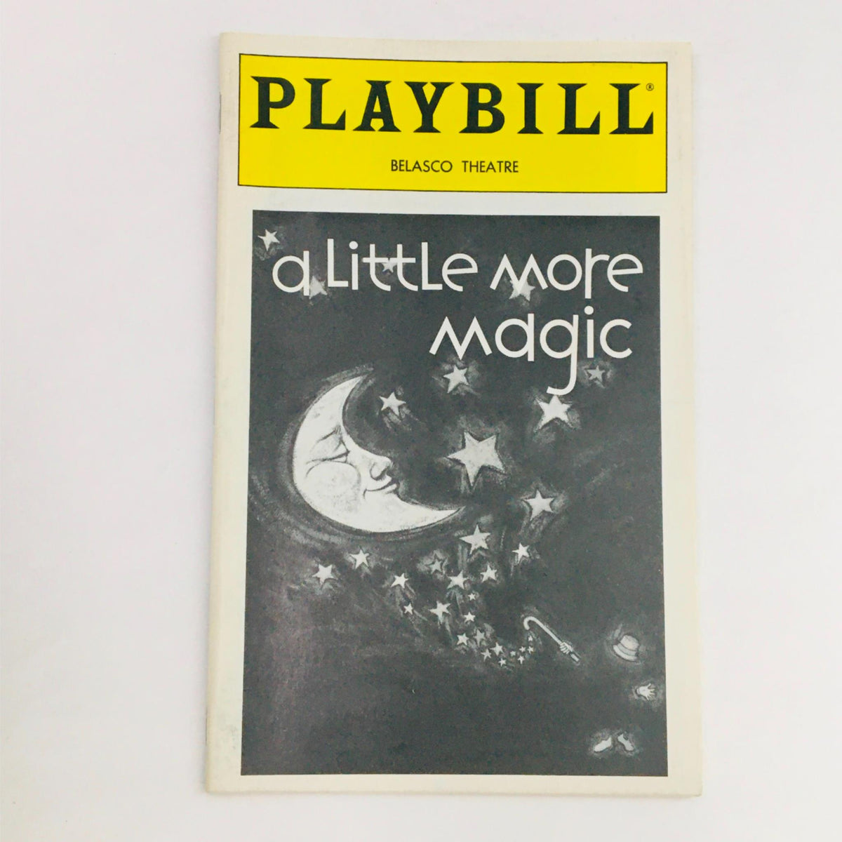 Front cover of the 1994 Playbill for 'A Little More Magic' by Diane Lynn Dupuy at Belasco Theatre, featuring a celestial design with stars and a moon.