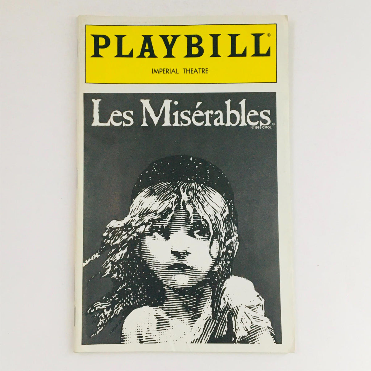 1994 Playbill Les Miserables by Cameron Mackintosh featuring the iconic cover illustration at the Imperial Theatre.