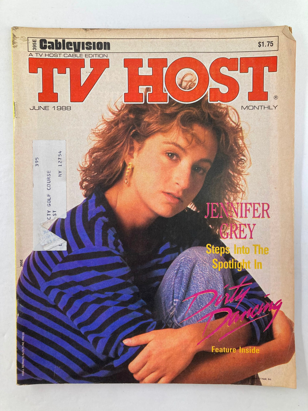 VTG TV Host Magazine from June 1988 featuring Jennifer Grey on the cover, showcasing her connection to the film 'Dirty Dancing'. The magazine displays a nostalgic late 1980s aesthetic, emphasizing classic cinema and television trends.