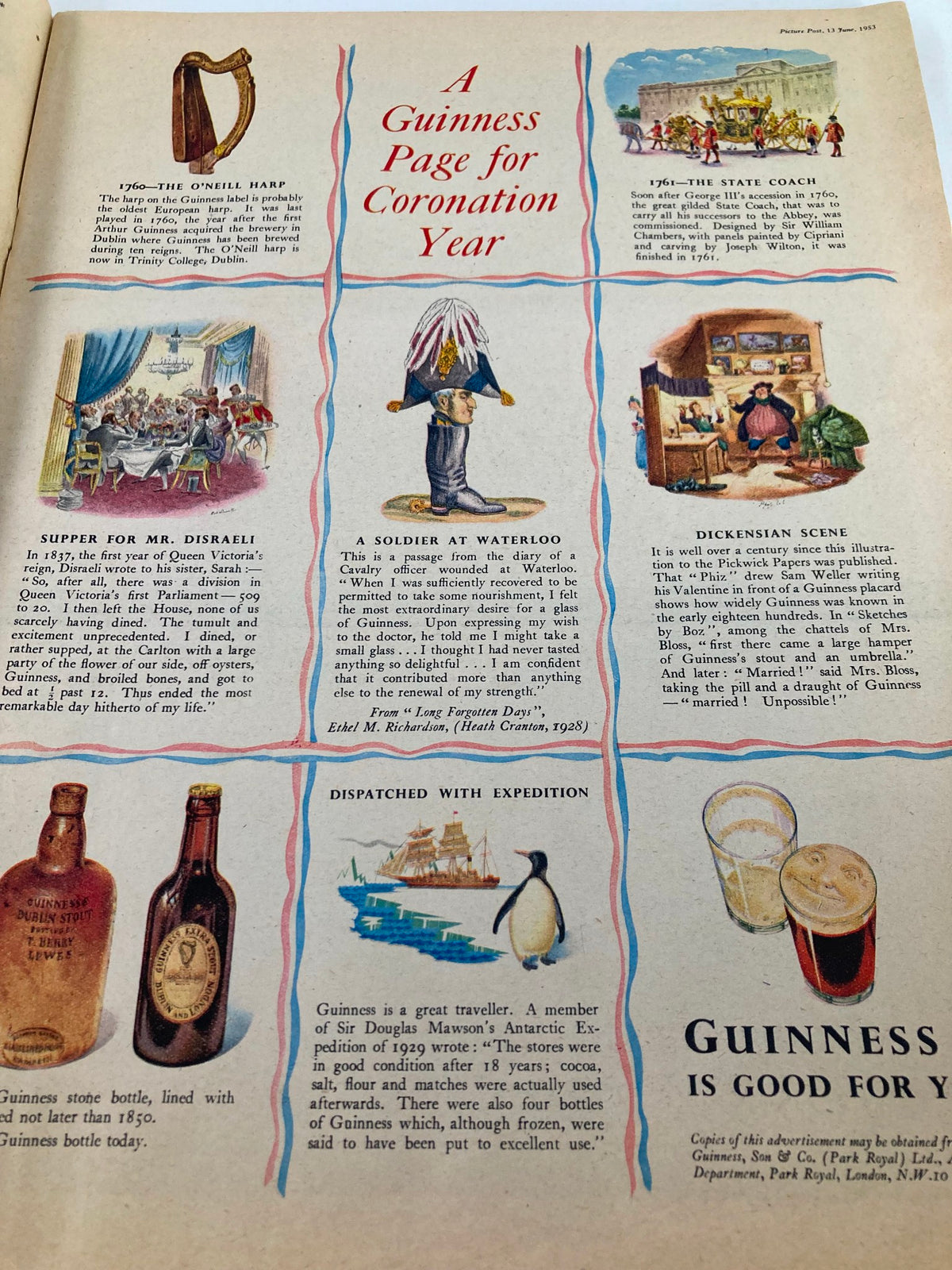 Vintage Picture Post Magazine June 13 1953 Vol 59 #11 Queen Elizabeth II No Label