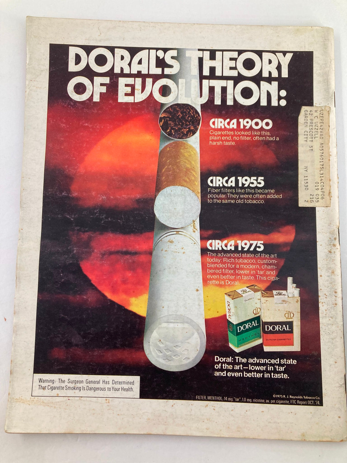 Back cover of The Saturday Evening Post March 1975, displaying an advertisement relevant to the time, connected with 'The Dog Man's Marvelous Shadow'.
