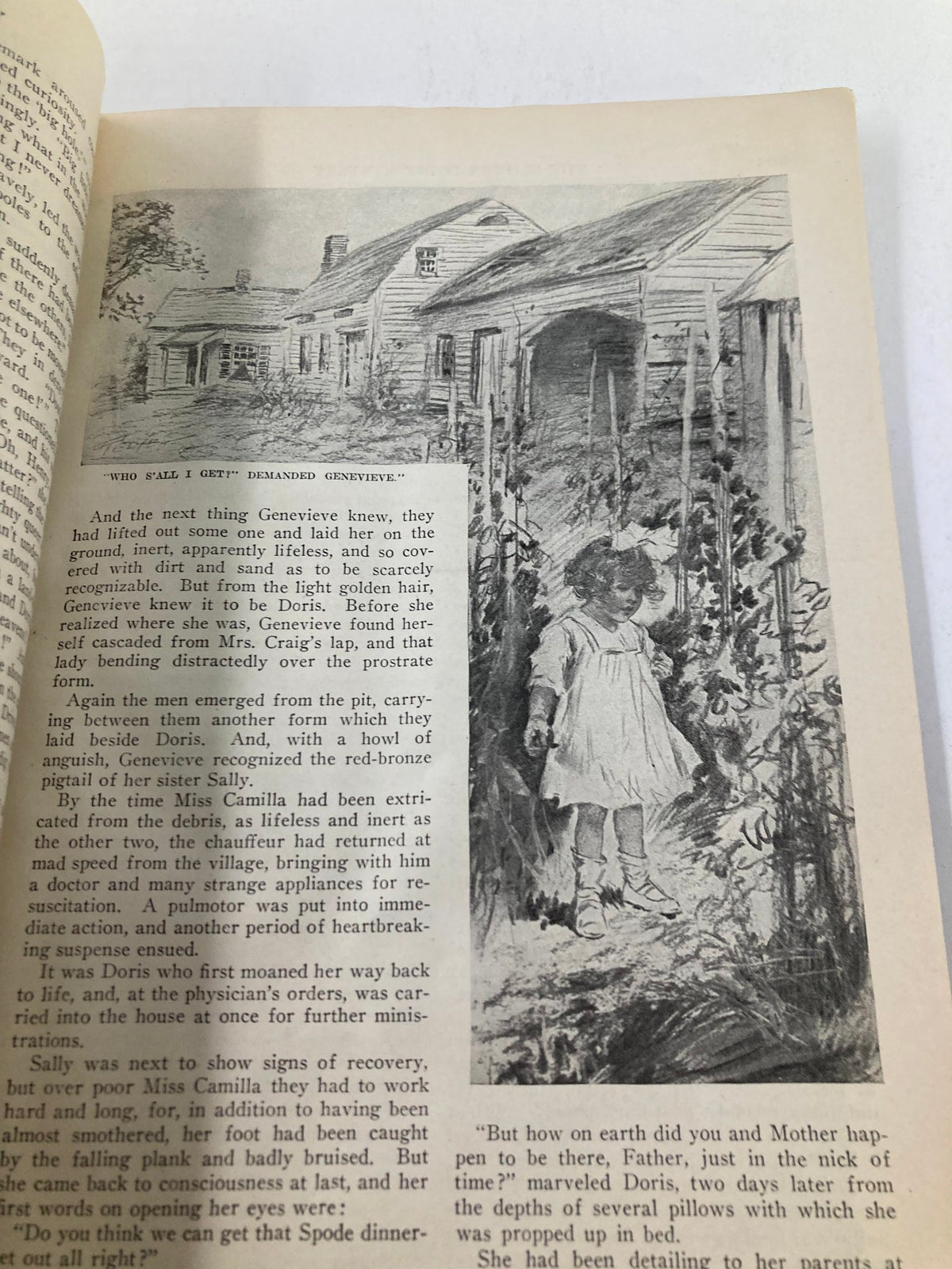 Illustration from VTG St. Nicholas Magazine October 1919 depicting a scene from a story, showcasing the artistic style and storytelling typical of the era.